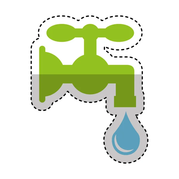 Agua pura grifo icono — Vector de stock