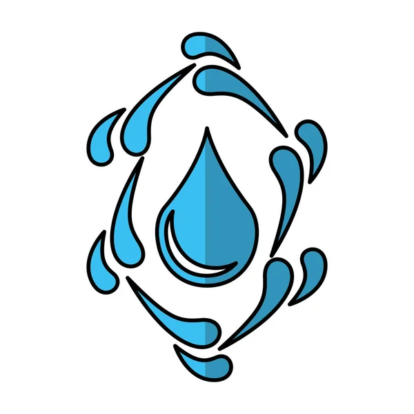 Pure water emblem isolated icon — Stock Vector