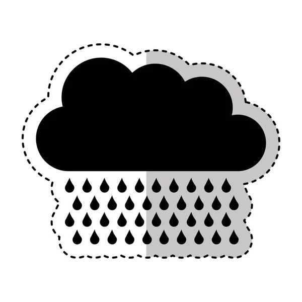 Nuvola pioggia icona isolata — Vettoriale Stock