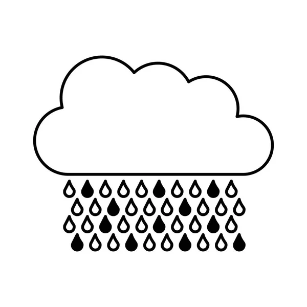 Nuage pluie icône isolée — Image vectorielle
