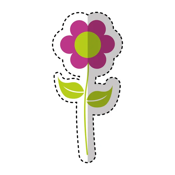 Ícone de emblema de flor bonito — Vetor de Stock