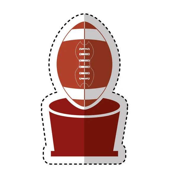 Amerikaans voetbal trofee met ballon pictogram — Stockvector