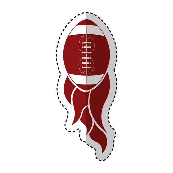Ballon de football américain avec icône de flamme — Image vectorielle