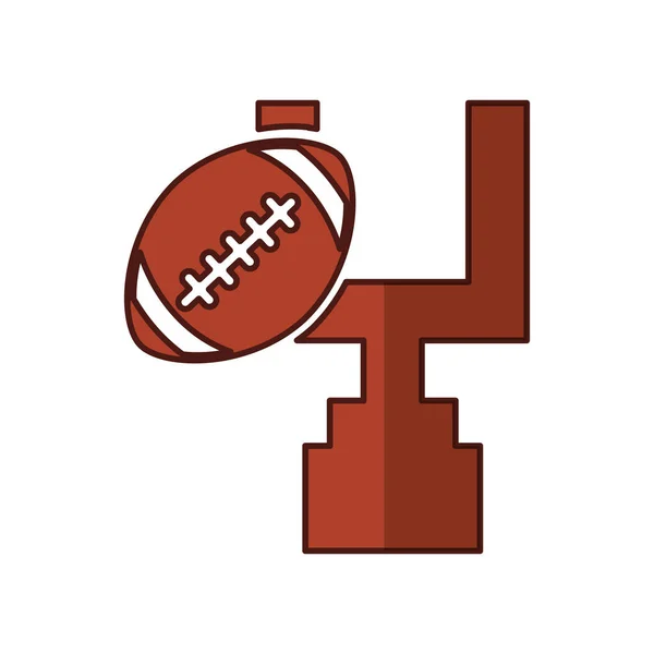 Balão de futebol americano com ícone de arco —  Vetores de Stock