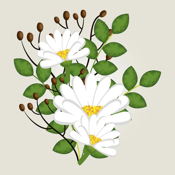 Ícone bonito da decoração da flor — Vetor de Stock