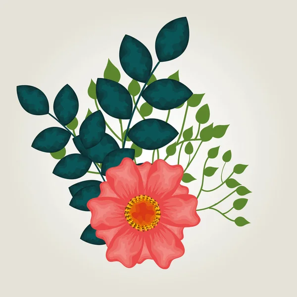 Roztomilý květ dekorace – ikona — Stockový vektor