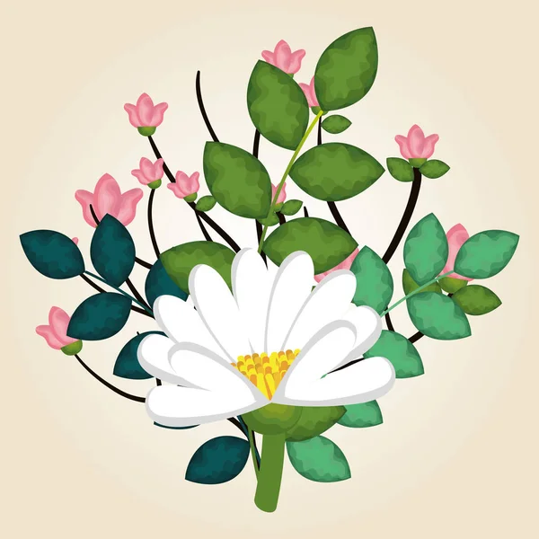 Ładny kwiat ozdoba ikona — Wektor stockowy