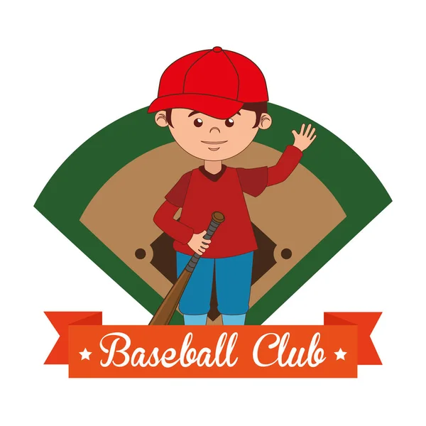 Béisbol jugador deporte icono — Vector de stock