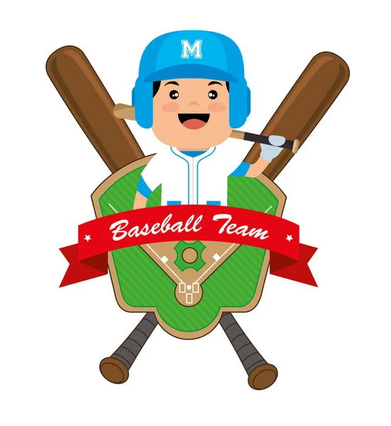 Baseball player sport icon — Stock Vector