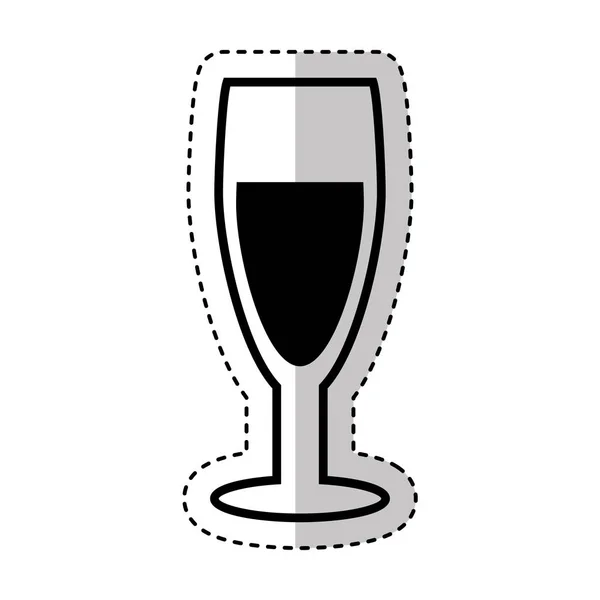 Silueta taza de vino aislado icono — Vector de stock