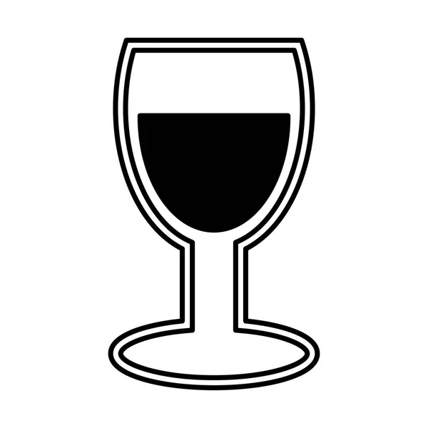 Pohár vína silueta izolované ikona — Stockový vektor
