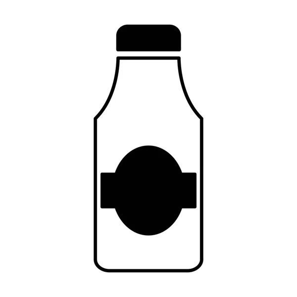 Fles drank silhouet geïsoleerde pictogram — Stockvector