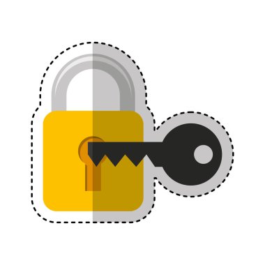 anahtar izole simgesi ile güvenli asma kilit