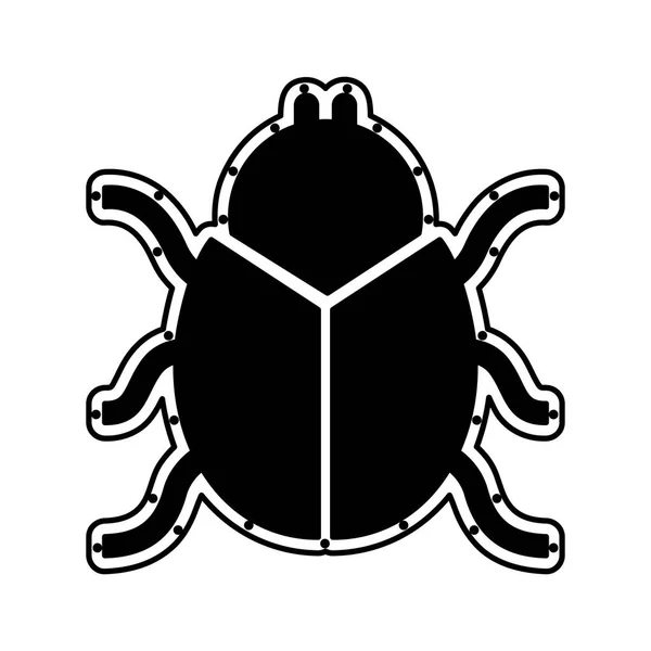 Silhouette de scarabée icône isolée — Image vectorielle