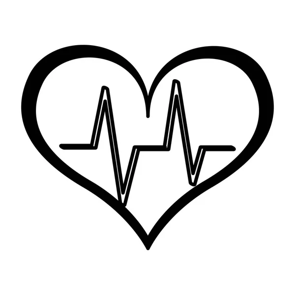 Corazón cardio aislado icono — Archivo Imágenes Vectoriales