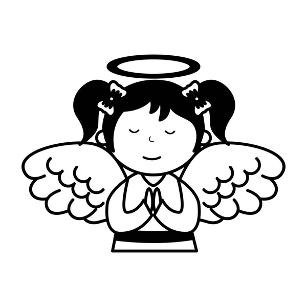 작은 소녀 천사 캐릭터 — 스톡 벡터