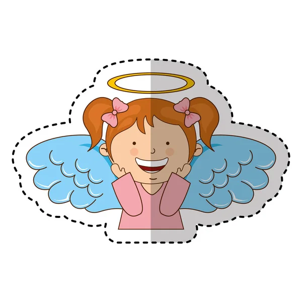Menina anjo personagem — Vetor de Stock