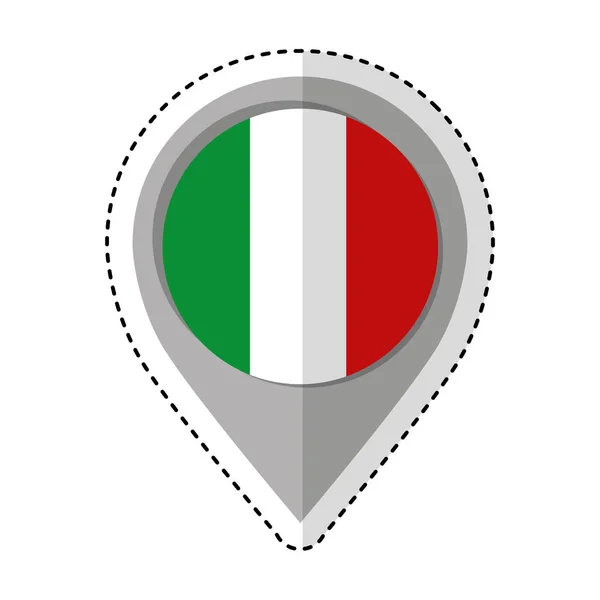 Anstecknadel Standort Italien Flagge Symbol — Stockvektor