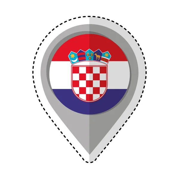 Pin location croatia flag icon — Stock Vector