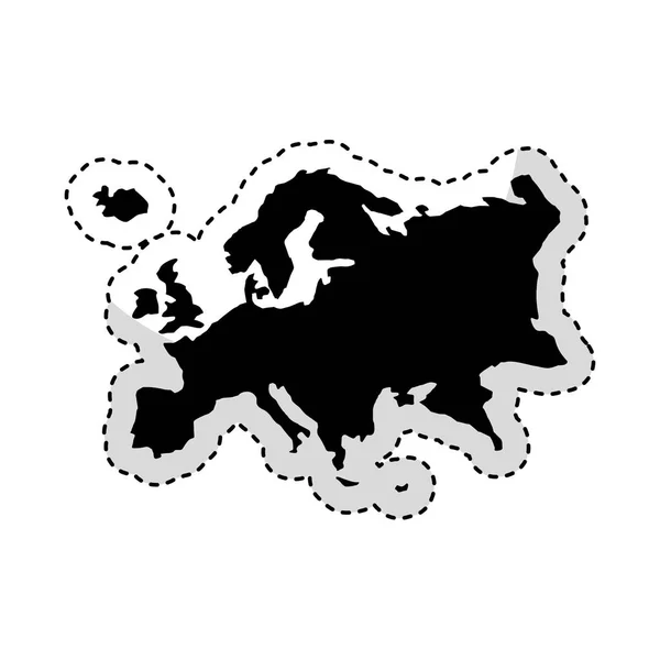 Europe mapa silueta icono — Archivo Imágenes Vectoriales