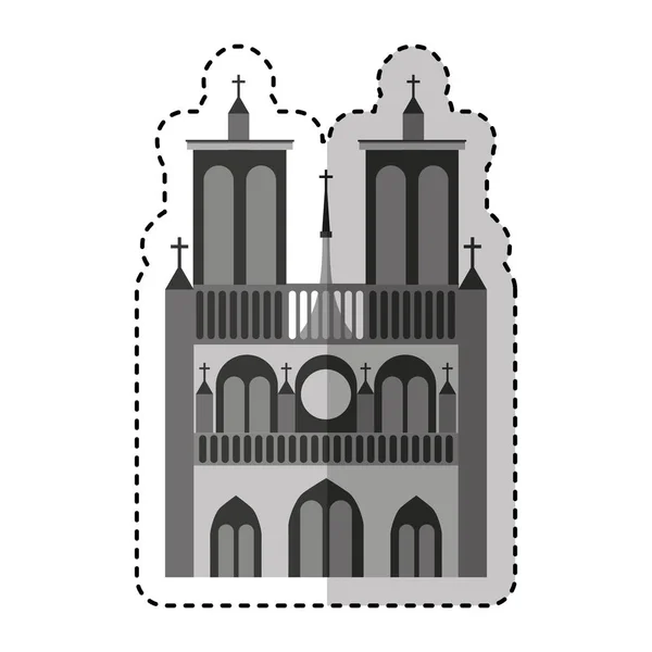 Notre dame catedral monument — Vector de stock