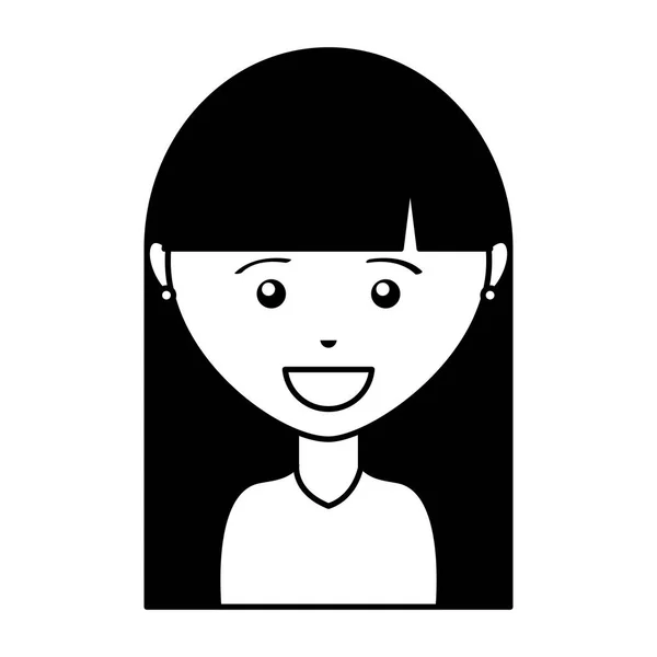 年轻女人头像性格 — 图库矢量图片