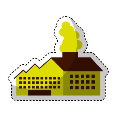 Fabrika Binası ile duman simgesi