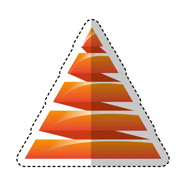 Emblema piramide icona infografica — Vettoriale Stock