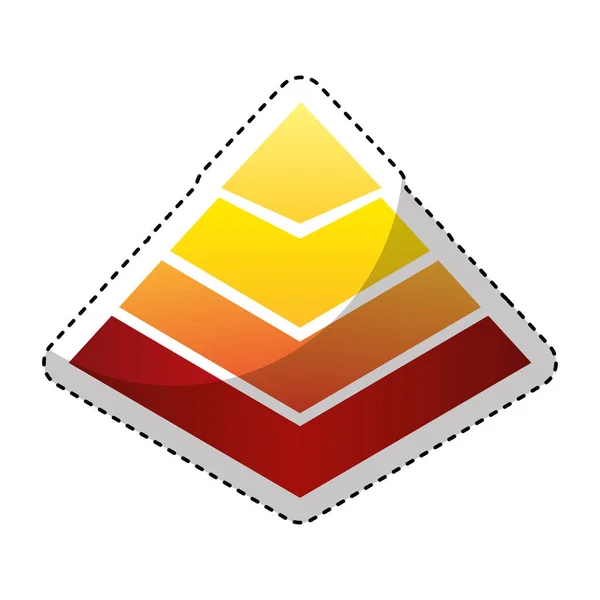 Pyramid emblem infographic icon — Stock Vector