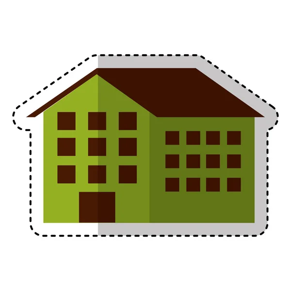 Casa silhouette icona isolata — Vettoriale Stock