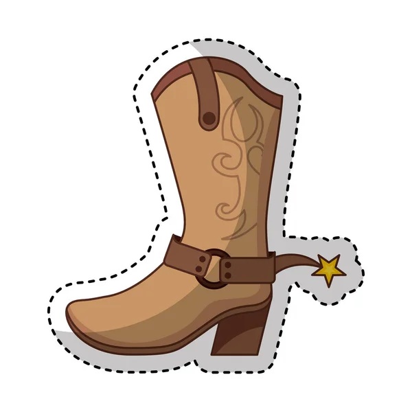 Cowboy boot shoe icon — Stock Vector