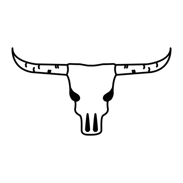 Cráneo de vaca del oeste — Vector de stock