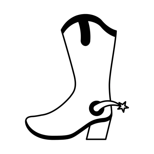 Cowboy boot shoe icon — Stock Vector