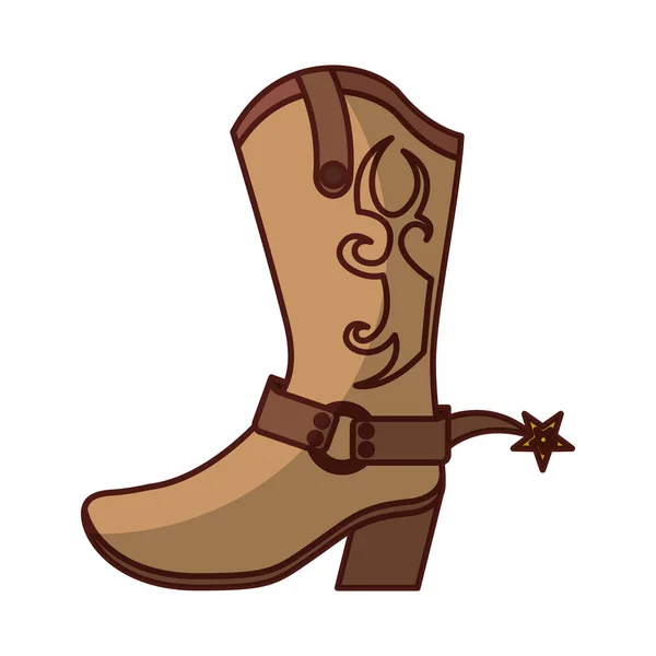 Cowboy boot shoe icon — Stock Vector