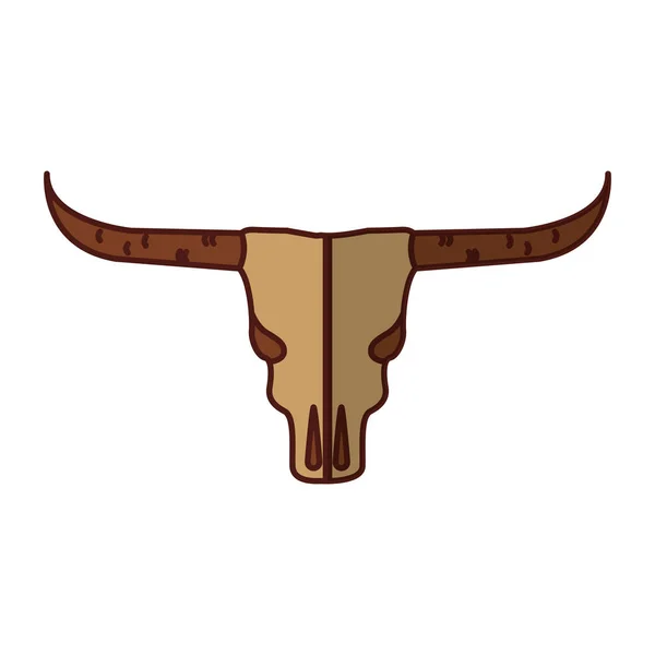 Cráneo de vaca del oeste — Vector de stock