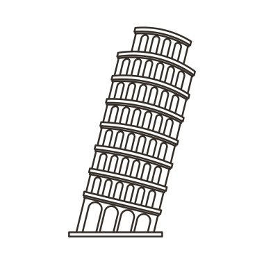 Pisa Kulesi izole simgesi