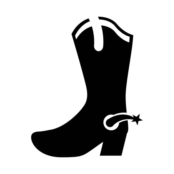 Icône de chaussure de cow-boy — Image vectorielle