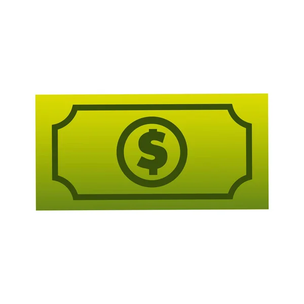 Billet dollar icône isolée — Image vectorielle