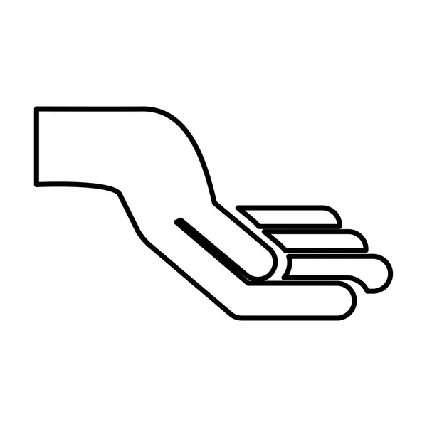 Mano humano aislado icono — Vector de stock