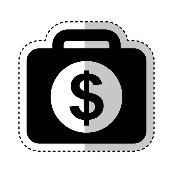 公文包与钱孤立图标 — 图库矢量图片