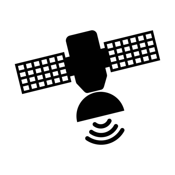 Satellite silhouette isolated icon — Stock Vector