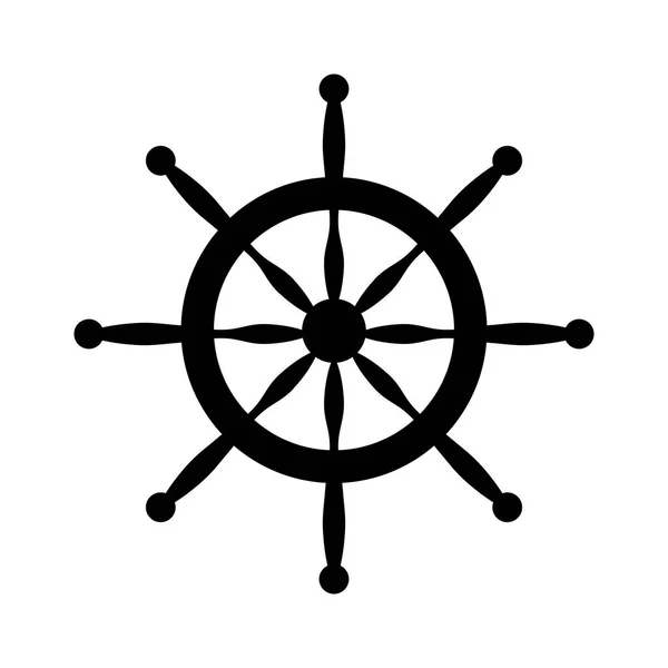 Barco timon ícone isolado —  Vetores de Stock