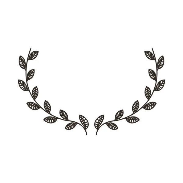 Corona de hojas emblema de la corona — Archivo Imágenes Vectoriales