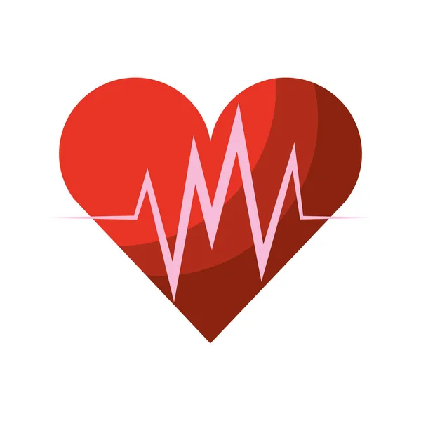 Coeur cardio icône isolée — Image vectorielle
