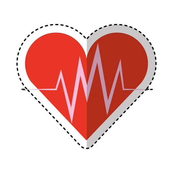 Heart cardio isolated icon — Stock Vector