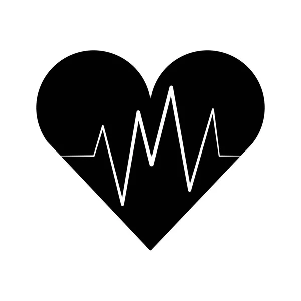 Coração cardio ícone isolado — Vetor de Stock