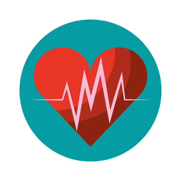 Серце кардіо ізольована іконка — стоковий вектор