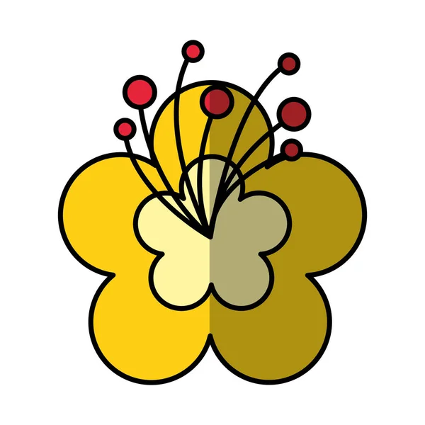 Söt blomma karaktär ikon — Stock vektor