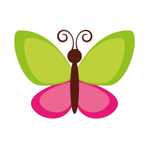 Simpatica farfalla icona volante — Vettoriale Stock
