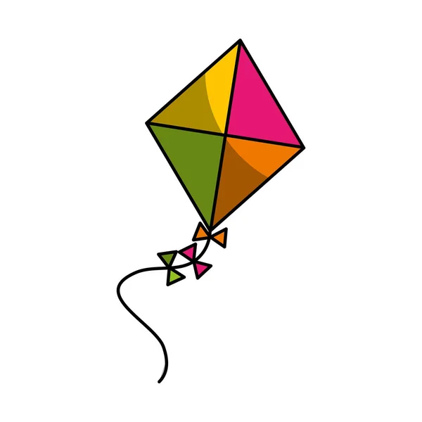 Mignon cerf-volant icône volant — Image vectorielle